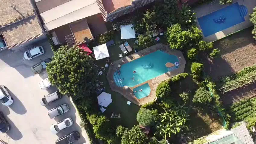 Vista aérea completa de Villa Meli mostrando la finca al completo en Mijas Costa